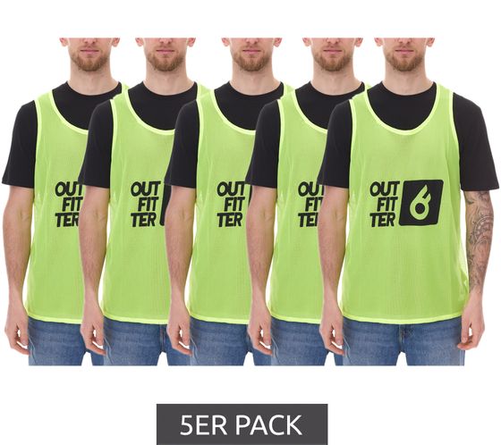 5-pack Outfitter OCEAN FABRICS TAHI sustainable training vest team sport OUT-U-3038-OTW-27 neon yellow