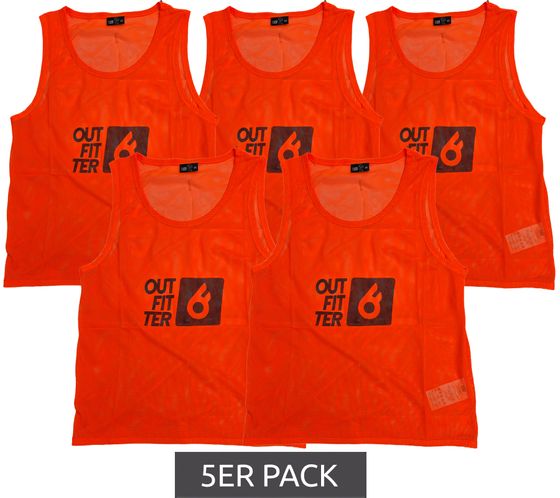 5er Pack Outfitter OCEAN FABRICS TAHI nachhaltiges Kinder Trainings-Leibchen Mannschaftssport OUT-K-3038-OTW-28 Neon-Orange