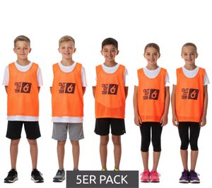 Confezione da 5 Outfitter OCEAN FABRICS TAHI gilet da allenamento sostenibile per bambini, sport di squadra OUT-K-3038-OTW-28 Neon-Orange