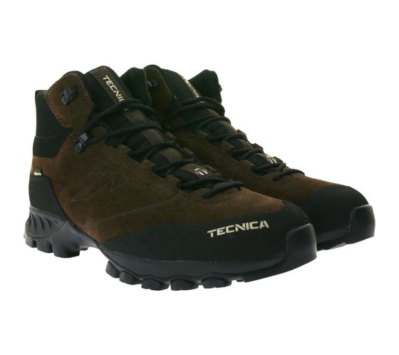 Botas de senderismo TECNICA Magma 2.0 de piel auténtica hidrófuga con suela Ortholite y suela Vibram Litebase Botas de trekking con cordones Gore-Tex 112510 00 003 Marrón oscuro/negro