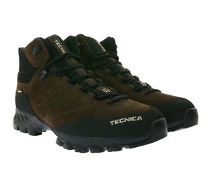 Zapatos de senderismo TECNICA Granit Mid impermeables de piel auténtica con suela Gore-Tex y Ortholite y suela Vibram Litebase, zapatos de trekking con cordones 112510 00 003 marrón oscuro/negro