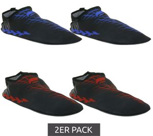 2 paires de chaussures de bain en néoprène Airjoy avec semelle intérieure amovible chaussures aquatiques avec reflets de couleur 7654618 Noir/Bleu ou Noir/Rouge