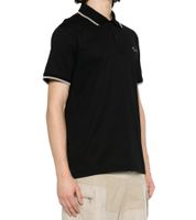 Polo homme PAUL & SHARK avec détails de couleur contrastée Rayures Chemise en coton Chemise à manches courtes 24411327 011 Noir