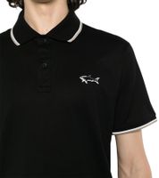 Polo homme PAUL & SHARK avec détails de couleur contrastée Rayures Chemise en coton Chemise à manches courtes 24411327 011 Noir