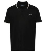 Polo homme PAUL & SHARK avec détails de couleur contrastée Rayures Chemise en coton Chemise à manches courtes 24411327 011 Noir