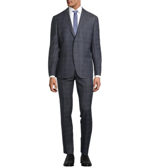 costume d'affaires 2 pièces pour homme steffen klein élégant costume à carreaux tissu pantalon veste 2875 bleu/gris