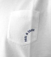 PAUL & SHARK T-shirt pour homme avec poche poitrine Chemise en coton Chemise à manches courtes Chemise à col rond 24411135 010 Blanc