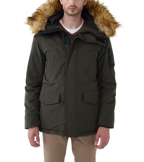 veste d'hiver pour homme steffen klein avec capuche et veste d'extérieur amovible en fausse fourrure veste d'automne 3506 vert