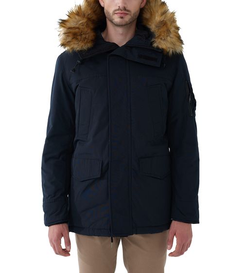 veste d'hiver pour homme steffen klein avec capuche et veste d'extérieur amovible en fausse fourrure veste d'automne 3505 bleu foncé