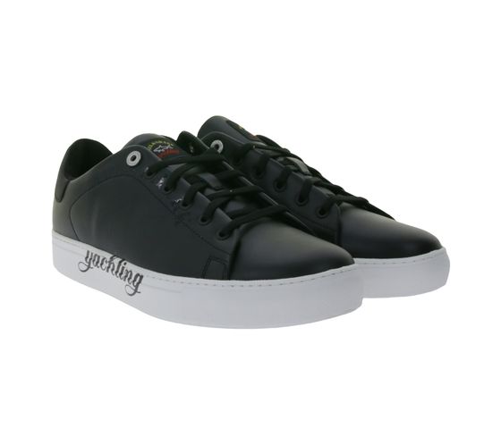 Zapatillas deportivas Lifestyle para hombre PAUL & SHARK, zapatos atemporales con cordones, piel auténtica y plantilla extraíble 22418004 111 Negro