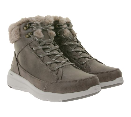 Bottines SKECHERS Glacial Ultra Cozyly pour femmes avec coussin d'air Ultra Go et semelle intérieure Goga Mat refroidie par air 144178 Marron