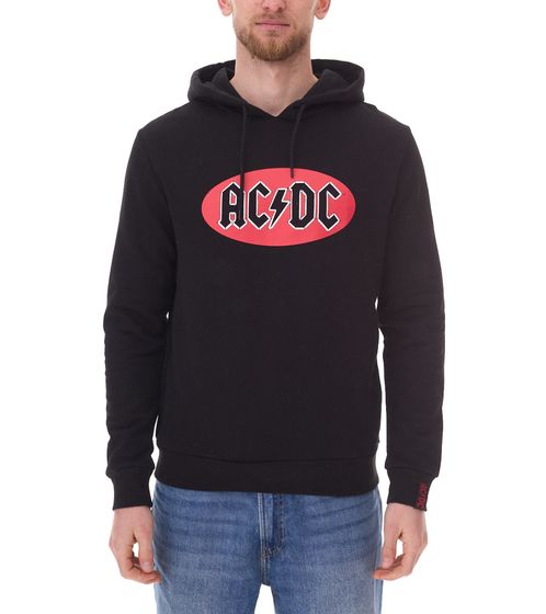 COURSE Herren ACDC Kapuzen-Pullover schlichter Baumwoll-Pullover Sweat-Hoodie Langarm-Shirt 4847 Schwarz/Rot