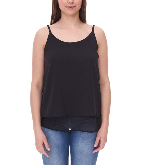 Aniston Casual Damen Blusen-Top mit Spaghetti-Trägern im Lagen-Look Top 61769238 Schwarz