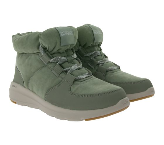 Bottines tendance SKECHERS Glacial Ultra pour femmes avec coussin d'air Ultra Go et tapis Goga Air Cooled 144194 Vert olive