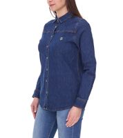 DELMAO Donna Denim Camicetta Camicia in Cotone con Abbottonatura Completa 53461803 Blu