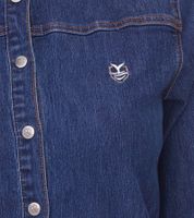 DELMAO Donna Denim Camicetta Camicia in Cotone con Abbottonatura Completa 53461803 Blu