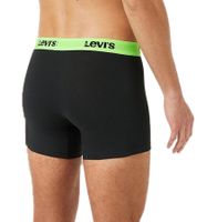 7er Pack LEVI`S Herren Boxershorts Baumwoll-Unterwäsche mit farblichen Akzenten am Bund in Geschenkbox 701225625 001 Schwarz/Grün/Blau/Rot