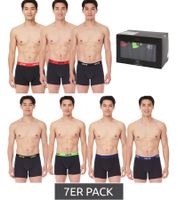 Lot de 7 boxers pour homme LEVI`S en coton avec des accents colorés sur la ceinture dans un coffret cadeau 701225625 001 Noir/Vert/Bleu/Rouge