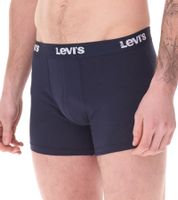 Pack of 7 LEVI`S men's boxer shorts, cotton underwear with colored accents on the waistband in a gift box 701225625 002 Blue/White