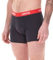 Lot de 7 boxers en coton pour homme LEVI'S avec accents colorés sur la ceinture dans un coffret cadeau 701225625 Noir ou Bleu