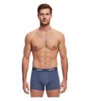 Lot de 7 boxers en coton pour homme LEVI'S avec accents colorés sur la ceinture dans un coffret cadeau 701225625 Noir ou Bleu