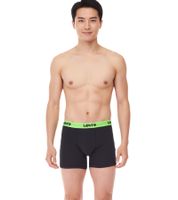 Lot de 7 boxers en coton pour homme LEVI'S avec accents colorés sur la ceinture dans un coffret cadeau 701225625 Noir ou Bleu