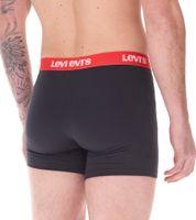 Lot de 7 boxers en coton pour homme LEVI'S avec accents colorés sur la ceinture dans un coffret cadeau 701225625 Noir ou Bleu