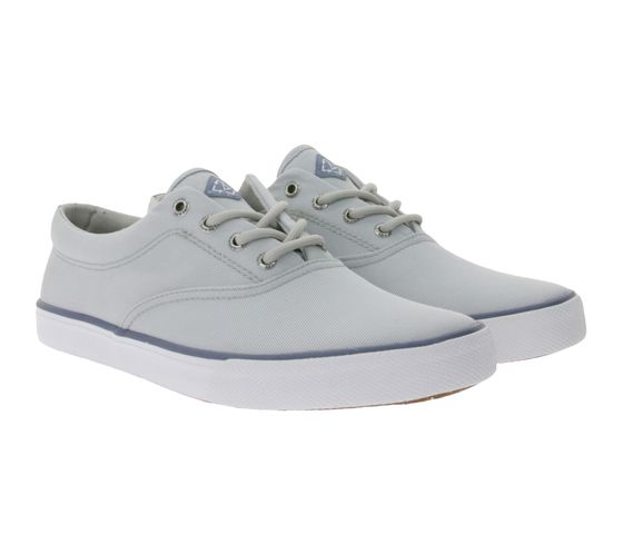 Zapatillas de lona SPERRY Striper II CVO SeaCycled para hombre con tecnología Wave Siping, zapatos sostenibles con cordones STS23415 gris