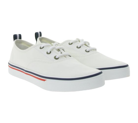 Zapatillas de lona informales SPERRY Crest CVO para mujer con suela de espuma viscoelástica, zapatos de uso diario, zapatos con cordones STS84828 blanco/marrón