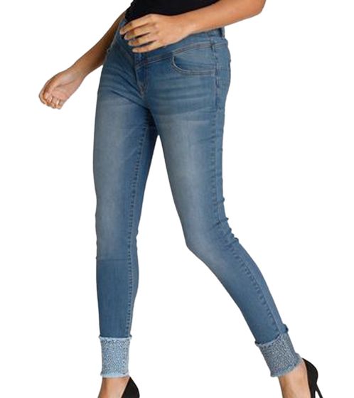 ARIZONA women's slim fit jeans with rivets on the leg ends, skinny jeans 65978658 blue