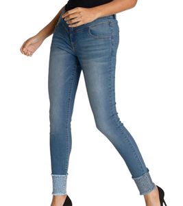 ARIZONA Damen Slim-Fit Jeans mit Nieten am Beinabschluss Röhren-Jeans 65978658 Blau