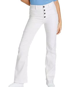 AjC women's high waist jeans cotton pants bootcut pants with button details 55820553 white