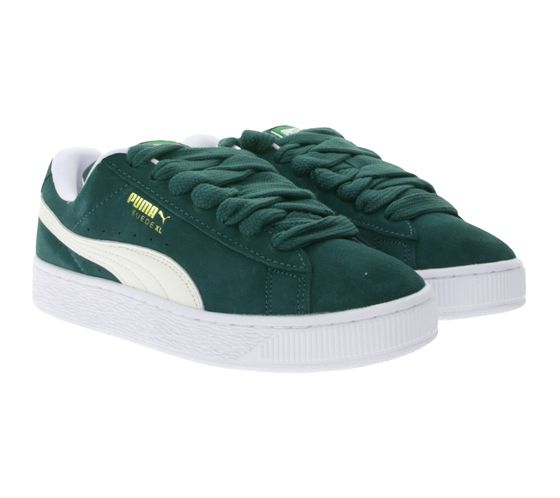 PUMA Palermo Suede XL - Zapatillas de piel auténtica para mujer, informales, con cordones, 395205 21, verde/blanco