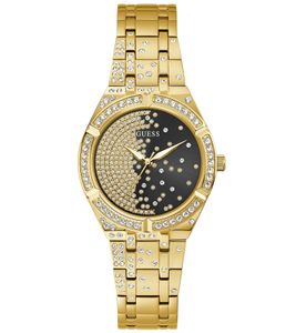 GUESS Afterglow Damen Armbanduhr mit gefassten Kristallen Quarz-Uhr 36mm GW0312L2 Gold