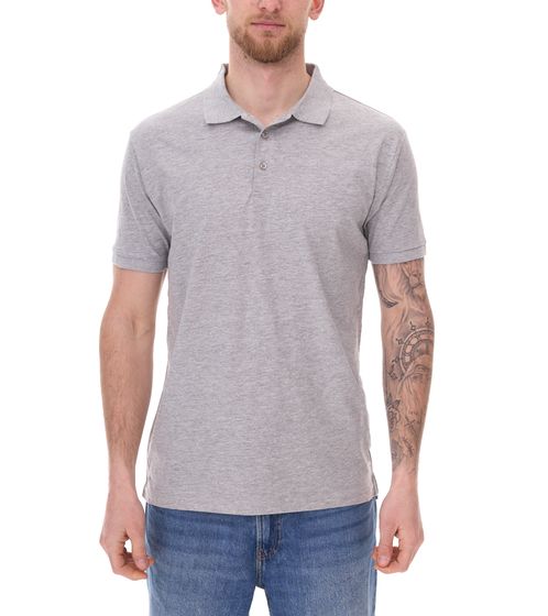 Polo homme SANTINO Mathias en coton biologique Polo avec patte de boutonnage 3 boutons Chemise à manches courtes chinée 180 gr/m2 Gris