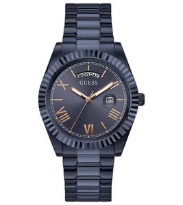 Reloj GUESS Connoisseur para hombre con resistencia al agua 5 ATM Reloj de cuarzo 42 mm Reloj de acero inoxidable GW0265G9 Azul oscuro