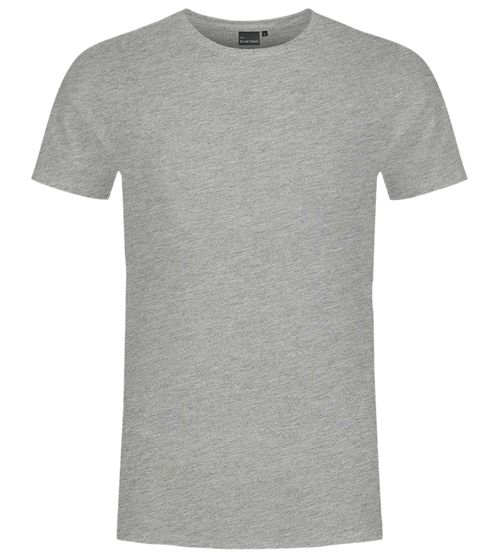 SANTINO Jaro Herren T-Shirt aus Bio-Baumwolle Kurzarm-Shirt Basic-Shirt meliert 160 gr/m2 Grau