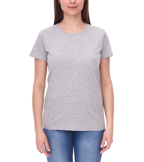 SANTINO Jaro women's T-shirt made of organic cotton, short-sleeved shirt, basic shirt, mottled, 160 gr/m2, gray