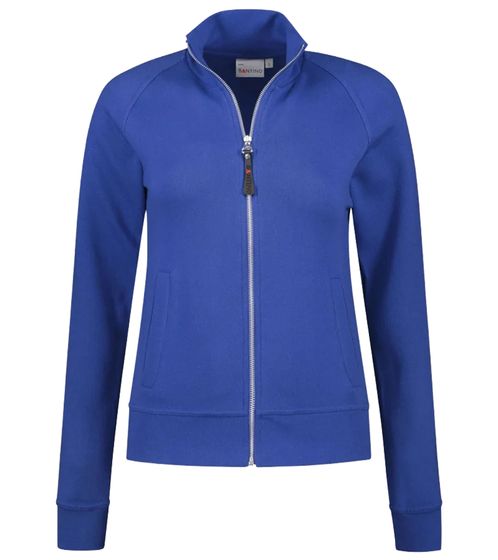 SANTINO Anna women's sweat jacket with cotton content, thin transitional jacket 280 gr/m2 blue