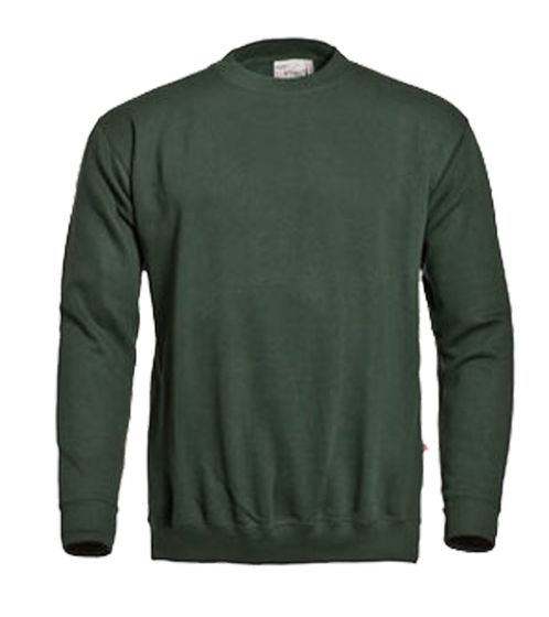 SANTINO Roland Herren Sweater aus Bio-Baumwolle Basic-Pullover Sweat-Pullover Langarm-Shirt 280 gr/m2 Dunkelgrün