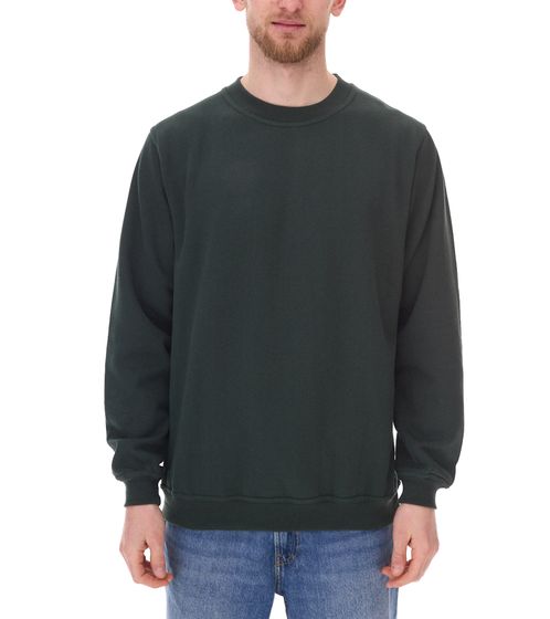 SANTINO Roland Maglione da uomo in cotone biologico Basic Sweater Sweat Sweater Maglia a maniche lunghe 280 gr/m2 Verde scuro