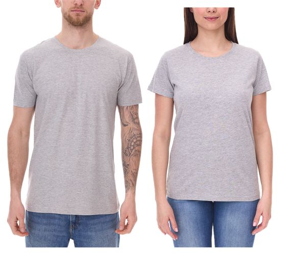 SANTINO Jaro T-Shirt aus Bio-Baumwolle Kurzarm-Shirt Basic-Shirt meliert 160 gr/m2 Grau