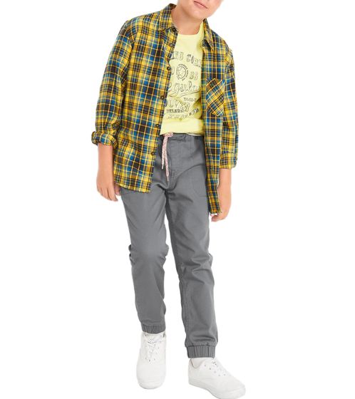 Children's thermal trousers jogger everyday trousers for boys with cotton lining fabric trousers 911427 gray