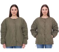 Damen wattierte Wende-Jacke Herbst-Jacke mit verstellbarem Saum Übergangs-Jacke Oversize 954904 Dunkelgrün Damen wattierte Wende-Jacke Herbst-Jacke mit verstellbarem Saum Übergangs-Jacke Oversize 954904 Dunkelgrün