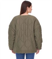 Damen wattierte Wende-Jacke Herbst-Jacke mit verstellbarem Saum Übergangs-Jacke Oversize 954904 Dunkelgrün Damen wattierte Wende-Jacke Herbst-Jacke mit verstellbarem Saum Übergangs-Jacke Oversize 954904 Dunkelgrün