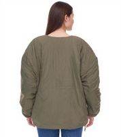 Damen wattierte Wende-Jacke Herbst-Jacke mit verstellbarem Saum Übergangs-Jacke Oversize 954904 Dunkelgrün Damen wattierte Wende-Jacke Herbst-Jacke mit verstellbarem Saum Übergangs-Jacke Oversize 954904 Dunkelgrün