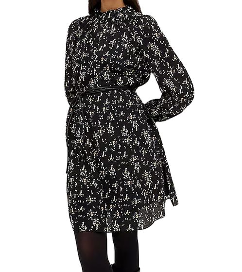 Robe d'été tunique pour femme avec col en V en soie 975329 Noir/Coloré