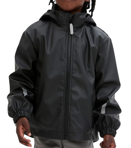 Chaqueta impermeable para niños y niñas Chaqueta exterior con capucha y forro polar 936732 Negro