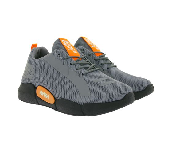 Baskets décontractées pour hommes BEYOND THE RAINBOW avec lettrage NASA Chaussures de tous les jours Baskets GNS-6023 Gris/Orange