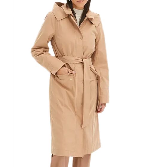 Parka senza tempo da donna con cappuccio cappotto Primavera giacca in cotone 927540 beige